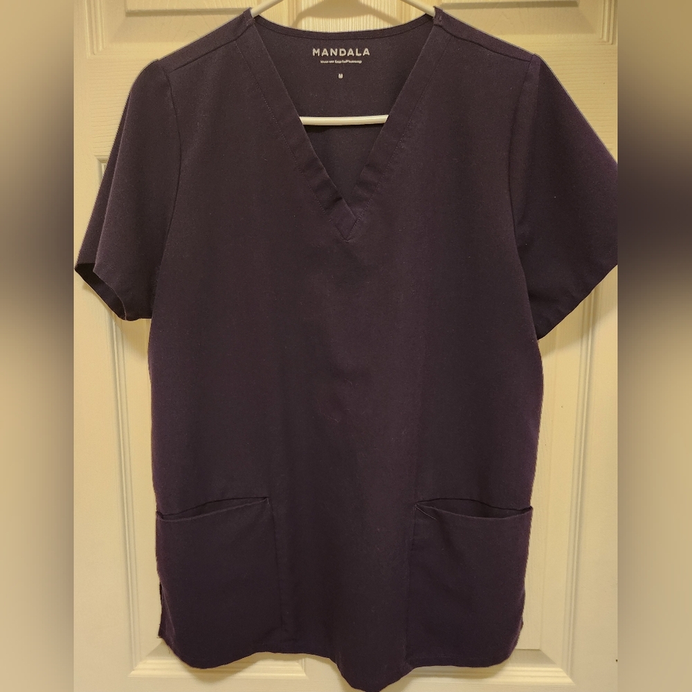 Purple V-Neck Scrub Set